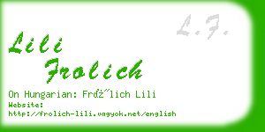 lili frolich business card